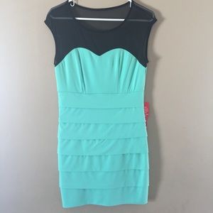 Mint Green and Black Mini Dress